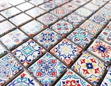 Moroccan Classic Multi Colour Ceramic Sqaure Mosaic Wall Tiles Turkish 30x30cm