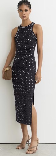 Reiss dress lola midi navy - reiss,