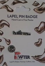 F1 Racing Car Pin, English Pewter, Lapel Pin Badge, Coat-Hat Badge BEW59