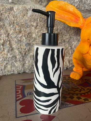 Zebra print ceramic soap - print,