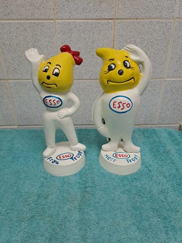 Pair vintage cast iron esso - vintage,