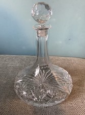 Thomas Webb Lead Crystal  Ships Decanter Original Label No Damage