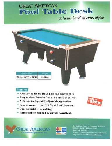 Great american pool - pool, desk