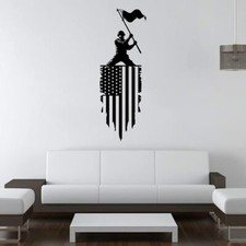 American Flag American Wall Sticker Art Decal for Boys Girls Room Bedroom Decals