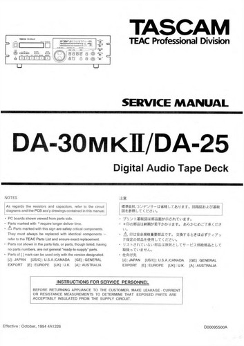 Service manual for tascam - service,