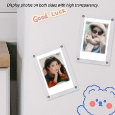 Refrigerator Photo Frames Acrylic Magnetic Double Sided Transparent Fridge P New