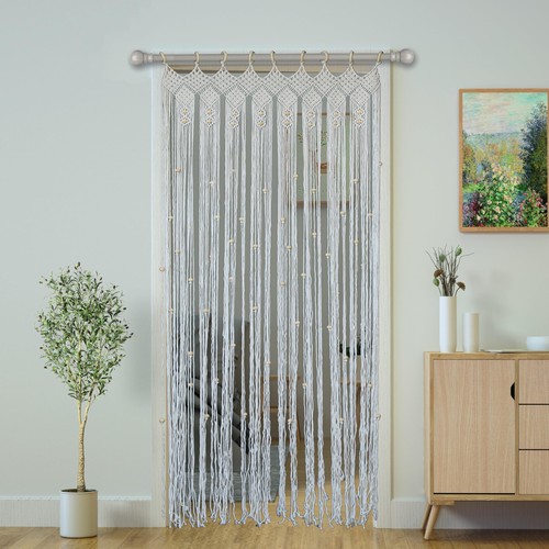 Macrame curtain boho doorway - curtain,