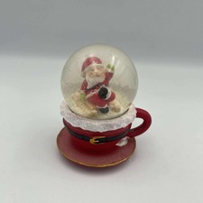 Vintage Santa Claus snow globe , red teacup-shaped base