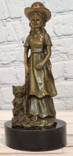 Bronze girl with - with, dog