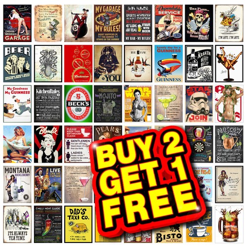 Metal tin sign - sign, bar