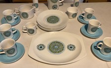 J & G Meakin Coffee Set And Extras, Aztec Pattern 23 Pieces.
