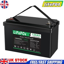 Lifepo4 Battery 12V 120Ah Lithium BMS Deep Cycles 1536Wh RV Boat Solar Off-grid
