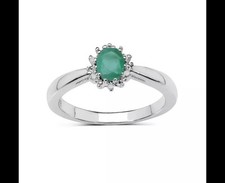 STERLING SILVER EMERALD &