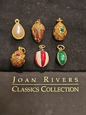 LOT OF 6 JOAN RIVERS ENAMEL FABERGE EGG STYLE CHARMS #3635
