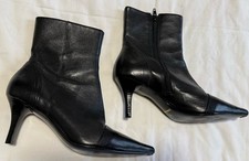 Faith Black Leather Pointed