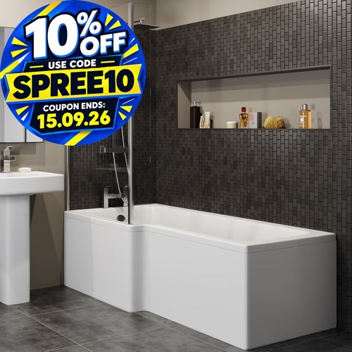 Shaped shower bath rh - l,