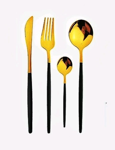 Black and gold 4pc stainless - and,
