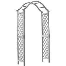 Garden Arch Wood Pergola Feature Trellis Rose Climbing Plant Grey Archway Frame