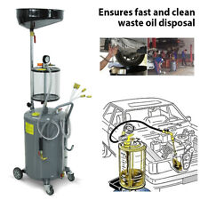 Waste Oil Drainer 80 Liter Portable Auto Garage Extractor Drain Tank Heavy Duty