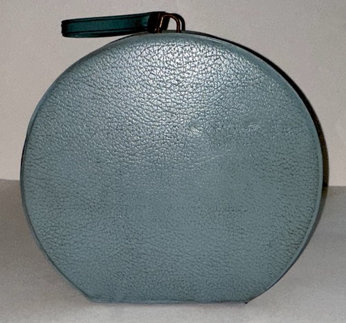 Vintage blue vinyl zippered - blue,