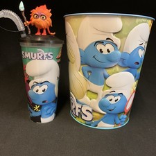 Smurfs Popcorn Bucket and Cup with Topper Odeon Cinema Movie