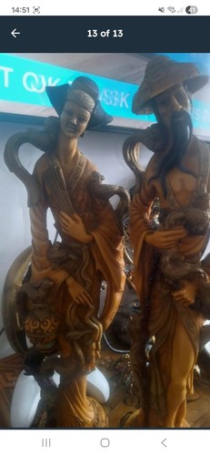 Vintage large carved resin - carved,