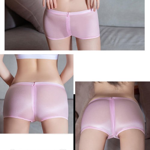 Women zipper open crotch boxer - open,