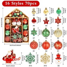 70PCS Christmas Baubles Xmas