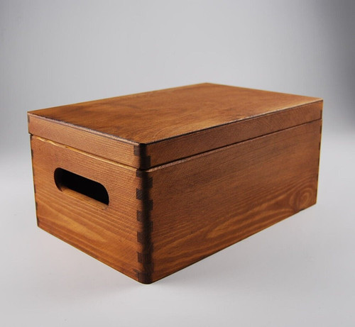 Wooden box trunk hand painted - wooden,