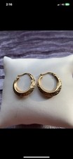 9ct Gold Creole Hoop Earrings Lightweight