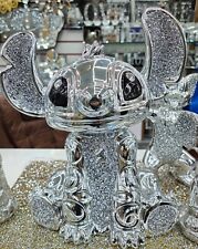 XL Bling Crushed Diamond Silver Stitch Ceramic Sparkly Shelf Sitter Ornament
