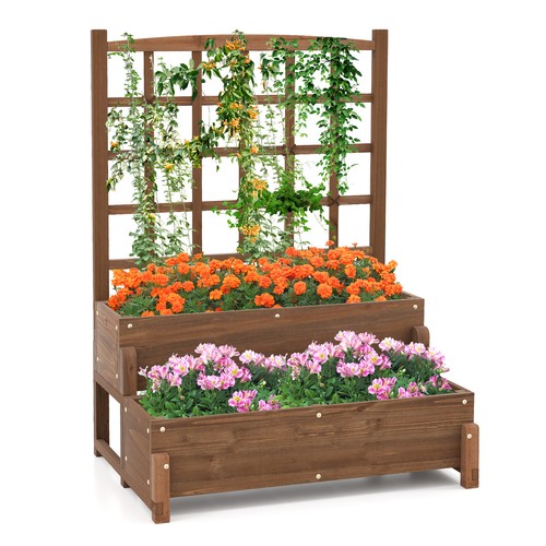 Wooden raised garden - garden, bed