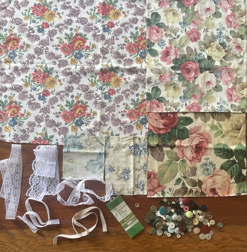 Slow stitch vintage floral kit - stitch,