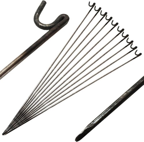 Durable steel fencing pins - 10,