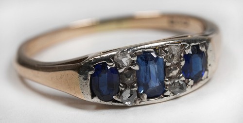 Antique sapphire ring with - sapphire,