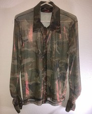 Lip Service Long Sleeve Camouflage Shirt Vintage Size M Gothic Goth Rare NWOT