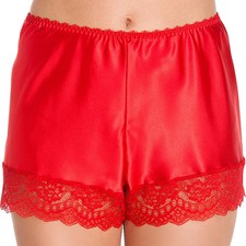 Red Satin French Knickers Lace