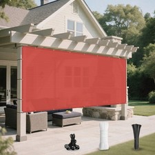 18ft Outdoor Sun Shade Sail Patio Shade Cloth Heavy Duty UV Blockage Cover Red