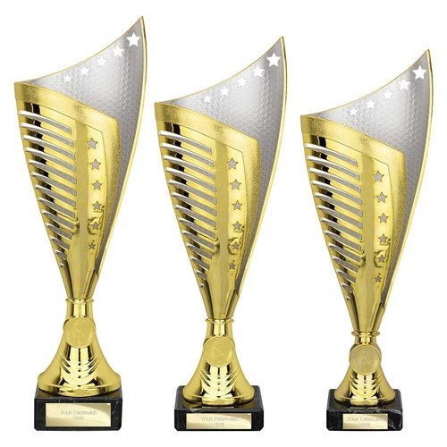 Large cup silver gold nebula - cup, silver/gold
