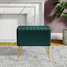 Green Velvet Ottoman Footstool