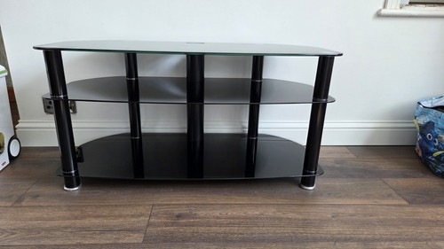 Black glass stand - black,