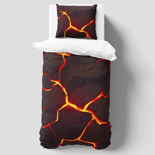 Lava red duvet cover single - lava,