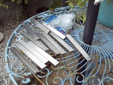 12 reclaimed brushed chrome drawer handles & fixings , 149mm long