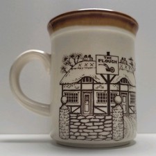 Vintage Bilton's England Village Scene Stoneware Coffee and Tea Mug. 