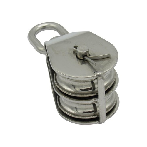 Stainless steel double pulley - steel,
