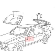 VW Scirocco MK2 fixed door glass green tint with seal 533845251B 533845261