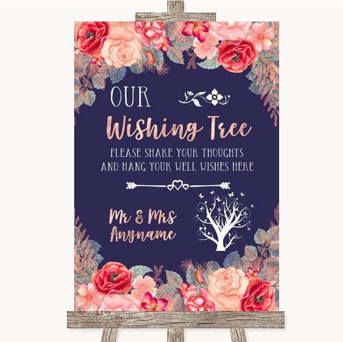 Navy blue blush rose - navy,