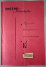 Parts Catalog Rasspe Mower David Brown 850 / 950 + Finger Bar and Scraper