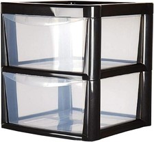 Plastic Storage Drawers Unit Large, Compact Vertical Organizer with Drawers