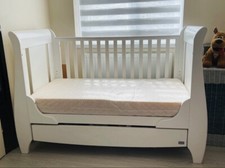 TUTTI BAMBINI LUCAS SLEIGH 3 in 1  COT BED WITH DRAWER & MATTRESS 